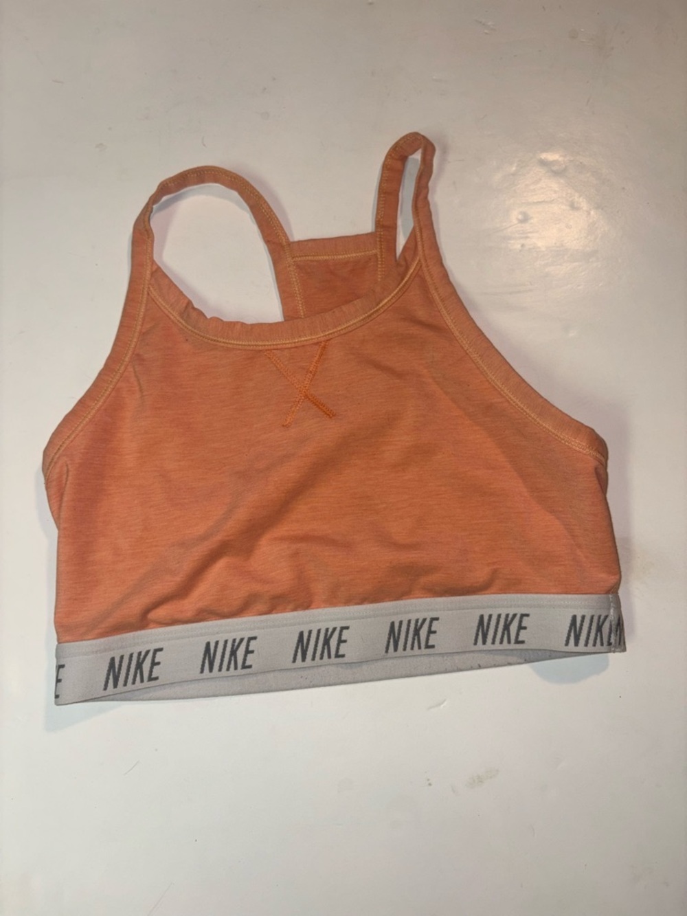 Nike Women's Dry Fit Racerback Athletic Work Out Running Sports Bra Coral M